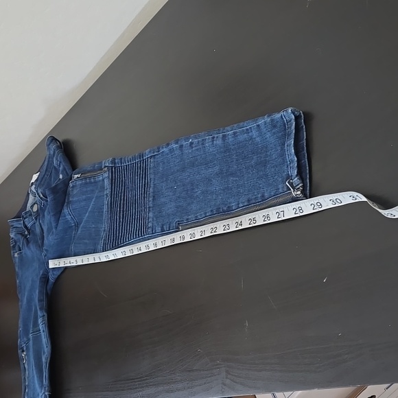 Paige Denim 'Demi' Moto Ultra Skinny Jeans Zipper Ribbed High-Waisted Size 24 - Picture 13 of 13